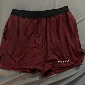 YoungLA Maroon Athletic Shorts